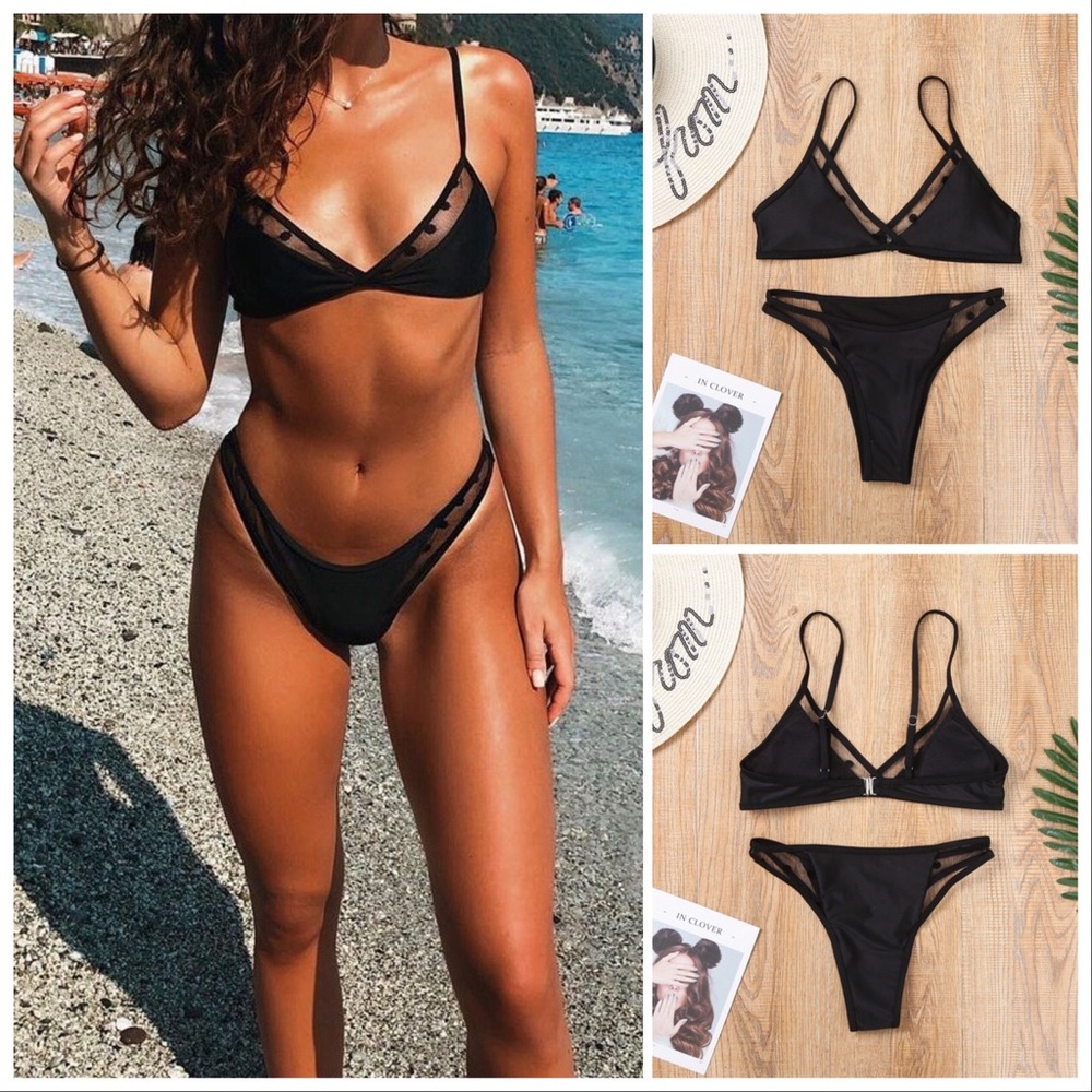 NEW‼️BLACK MESH PADDED- bikini